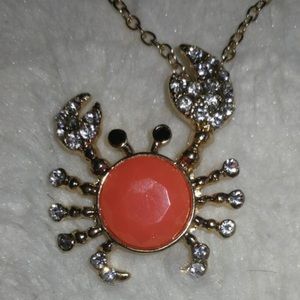 Peach Crab Necklace